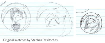 Original Thunderbird logo sketches