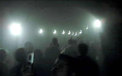 Passengers escaping London Underground after bomb blast