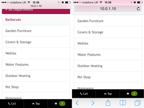 Safari iOS 7 and Position Fixed Bottom, clicking on any of the links in the position fixed bar does not do what you expect.